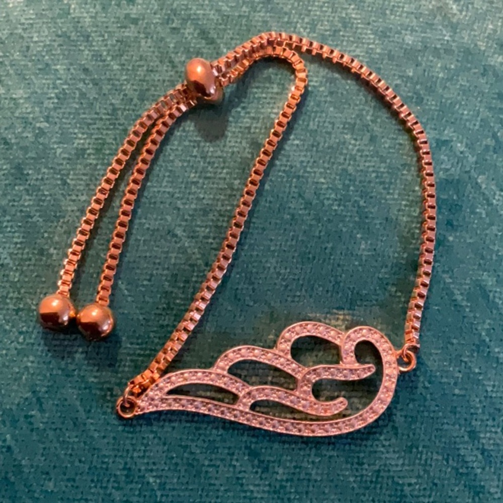Angel wind cloud gold slider box chain bracelet